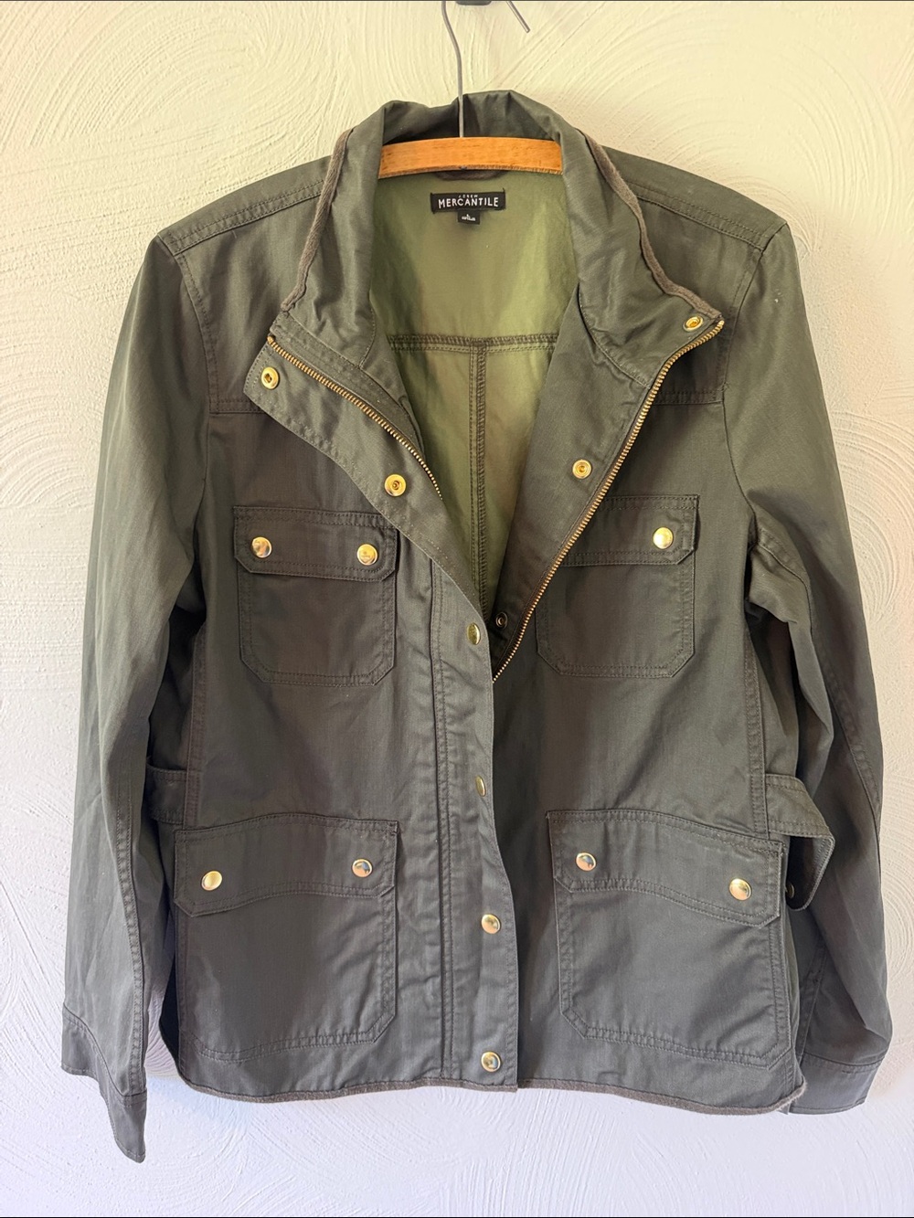 J. Crew Mercantile Olive Utility Jacket.  Size Large.